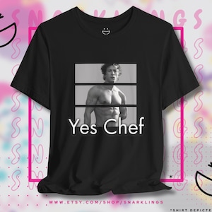 Yes Chef Jeremy Allen White Graphic Tee | The Bear Merch, Carmy Berzatto Design, Shameless Lip Gallagher fans, Unique Calvin Klein Style
