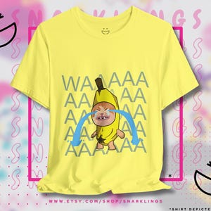 Camiseta con estampado de gato triste y plátano, camiseta divertida con gatito, camiseta con meme de gato plátano llorando, meme de TikTok, camiseta de moda