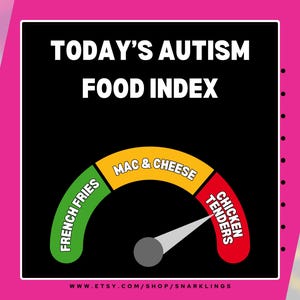 Camiseta gráfica del Índice de Alimentos para el Autismo / Camiseta autista peculiarmente específica, camiseta neurodivergente, camiseta Tism, diseño de tiras de pollo imagen 3