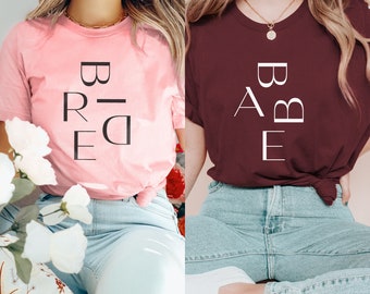Boho Typography Bride Babe Bachelorette Party Shirts, Design Bride Tee, Bridesmaid Proposal Gift, Engagement Gift, Matching Bachelorette Tee