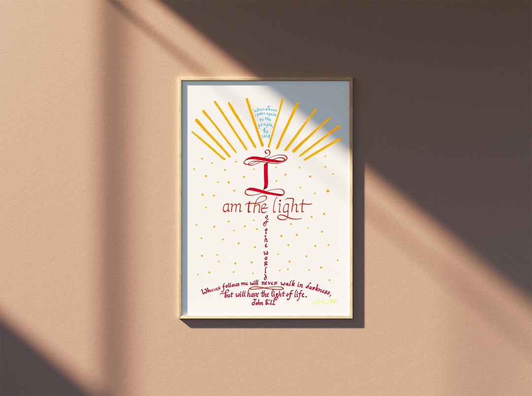 I Am the Light of the World Printable Art Jesus Christ Scripture Art ...