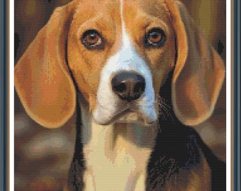 High Detail Beagle Cross Stitch Pattern - High Detail; Pattern Keeper Compatible