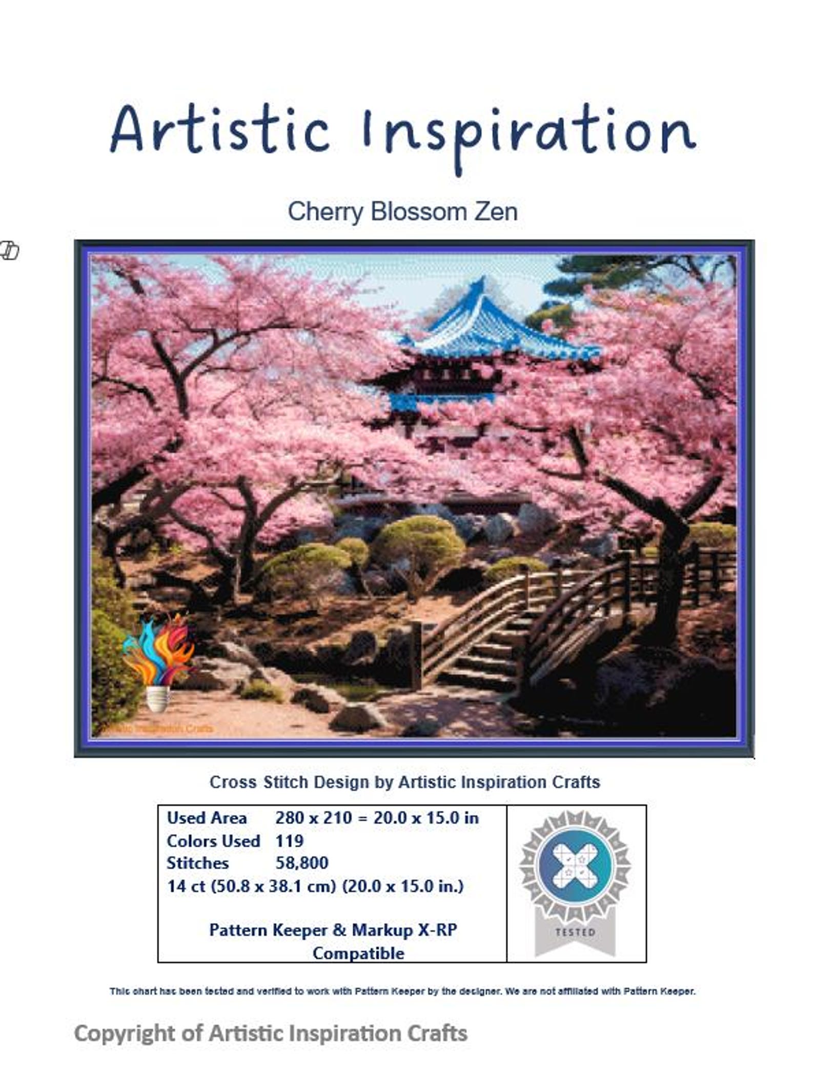 Cherry Blossom Zen Cross Stitch Pattern PDF – Instant Digital Download ...