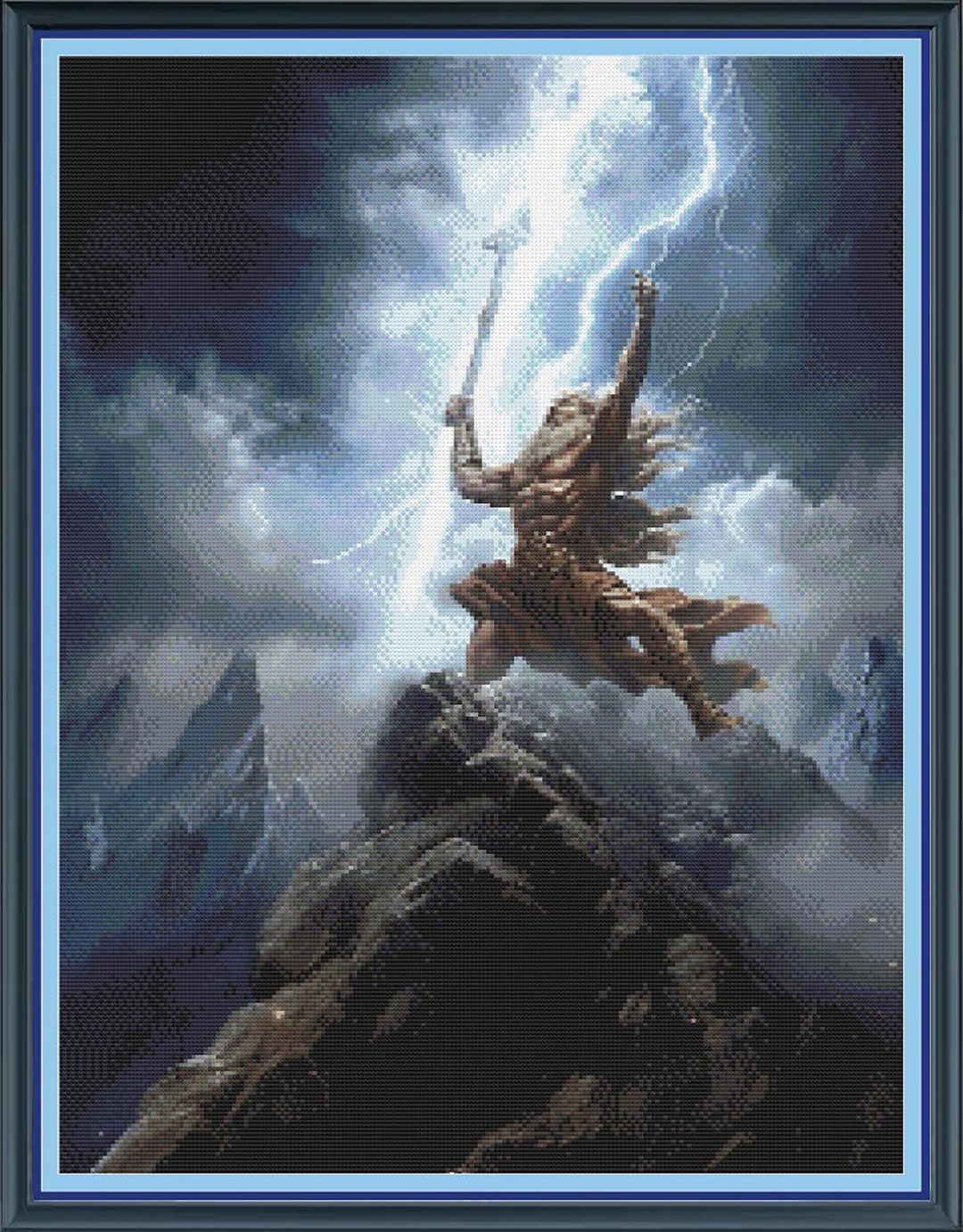 Zeus Summons Lightning From Olympus Cross Stitch Pattern - Etsy