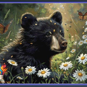 Wildflower Cub Cross Stitch Pattern PDF – Instant Digital Download – Compatible with Pattern Keeper & Markup R-XP