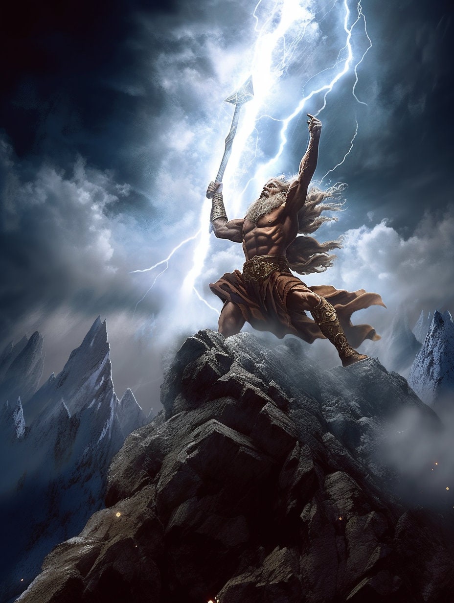 Zeus Summons Lightning From Olympus Cross Stitch Pattern - Etsy