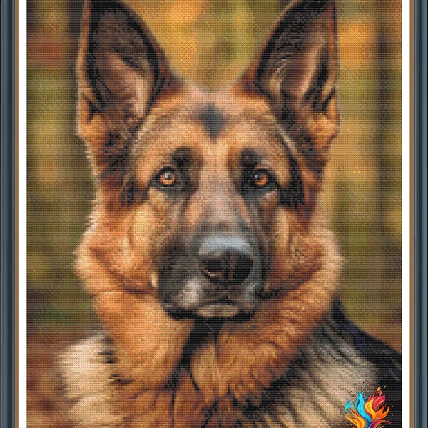 High Detail German Shepherd Cross Stitch Pattern - High Detail; Pattern Keeper and Markup R-XP Compatible