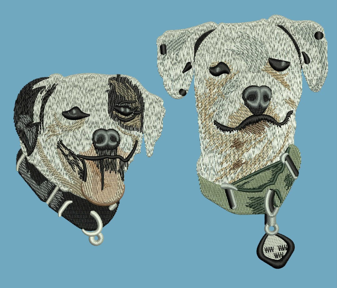Dogs, Two Dogs Digital Embroidery Design Instant Download - Etsy