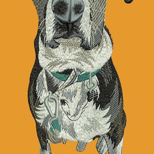 Motif de broderie numérique chien réaliste, fichiers Machine à broder - téléchargement immédiat