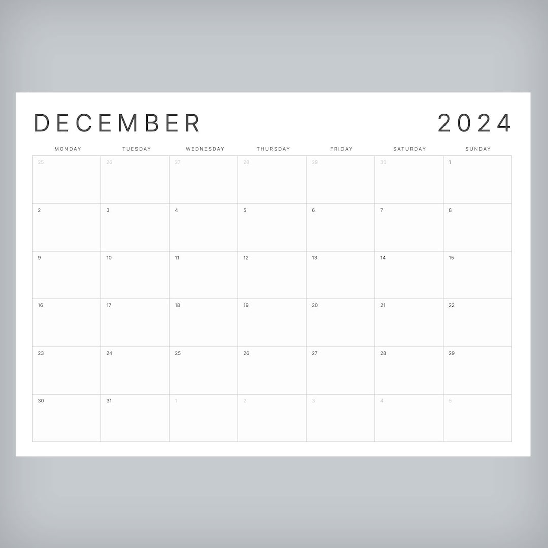 2025 Calendar Printable Minimalist 2025 Calendar Calendar Etsy