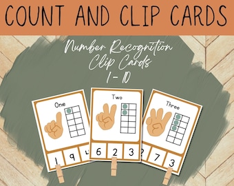 Count and Clip Cards: Number Recognition 1-10 (PDF Download)