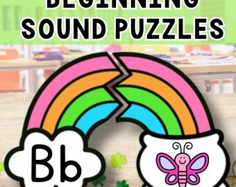 St. Patrick’s Day Printable Activity, Beginning Sound Puzzles -  Phonics Skills - Printable Centers - Preschool,Kindergarten, Homeschool
