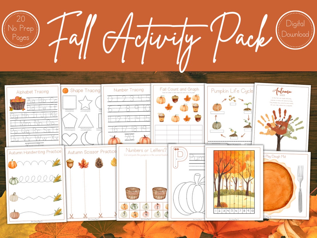 Fall Activity Pack - Literacy Activity Printables - Preschool ...