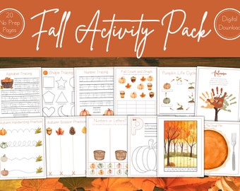 Fall Activity Pack - Literacy Activity Printables - Preschool, Kindergarten, Home Learning