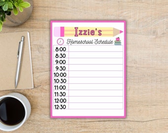 Personalized Homeschool Schedule |Editable Class Schedule Template | Canva Digital Download - Homeschool,Kindergarten, Preschool