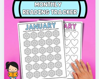Kids Monthly Reading Logs – Fun, Printable Reading Tracker for Kids (Color & B/W Versions)
