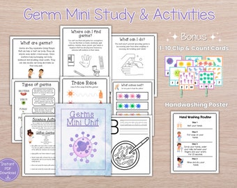 Germs Mini Study Activities - Science Units - Science Centers
