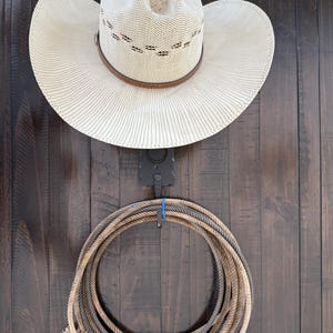 Cowboy hat and rope holder
