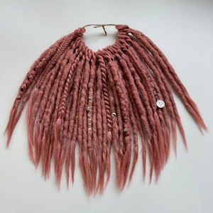 Crochet pink dreads synthetic hair dreadlocks with free ends and accessories fake dreadlocks extensions