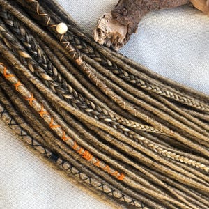 Synthetic viking dreads with braids dark brown dreads to light brown dreadlocks ombre double ended or single ended hair extensions