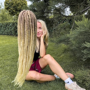 Synthetic dreads ombre golden brown dreads to blonde dreads extensions double ended or single ended soft smooth dreadlocks
