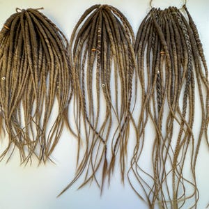 Synthetic brown dreadlocks with braids and hair accessories Viking dreads double or single ended dreads hair extensions