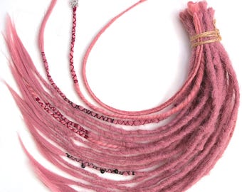 Crochet pink dreads synthetic hair dreadlocks with free ends and accessories fake dreadlocks extensions