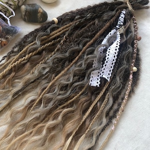 Curly dreads ombre brown to light brown dreads double ended or single ended fake dreadlocks synthetic wavy dreads extensions