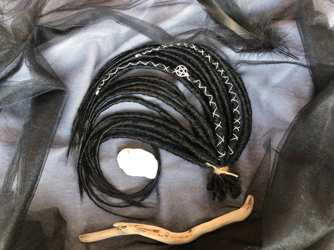 Black Dreadlocks With Accessories Smooth Black Dreads Double Ended or ...