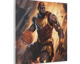 Lebron James Iron Man Canvas,lebron James Canvas Wall Art, Game 