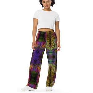 All-over print unisex wide-leg pants