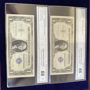 1935 graded 66 gem silver certificates