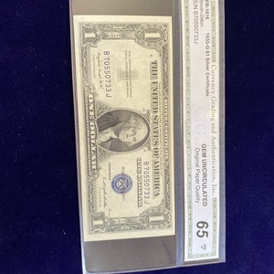 1935 -G FR1616 Silver certificate graded gem 65