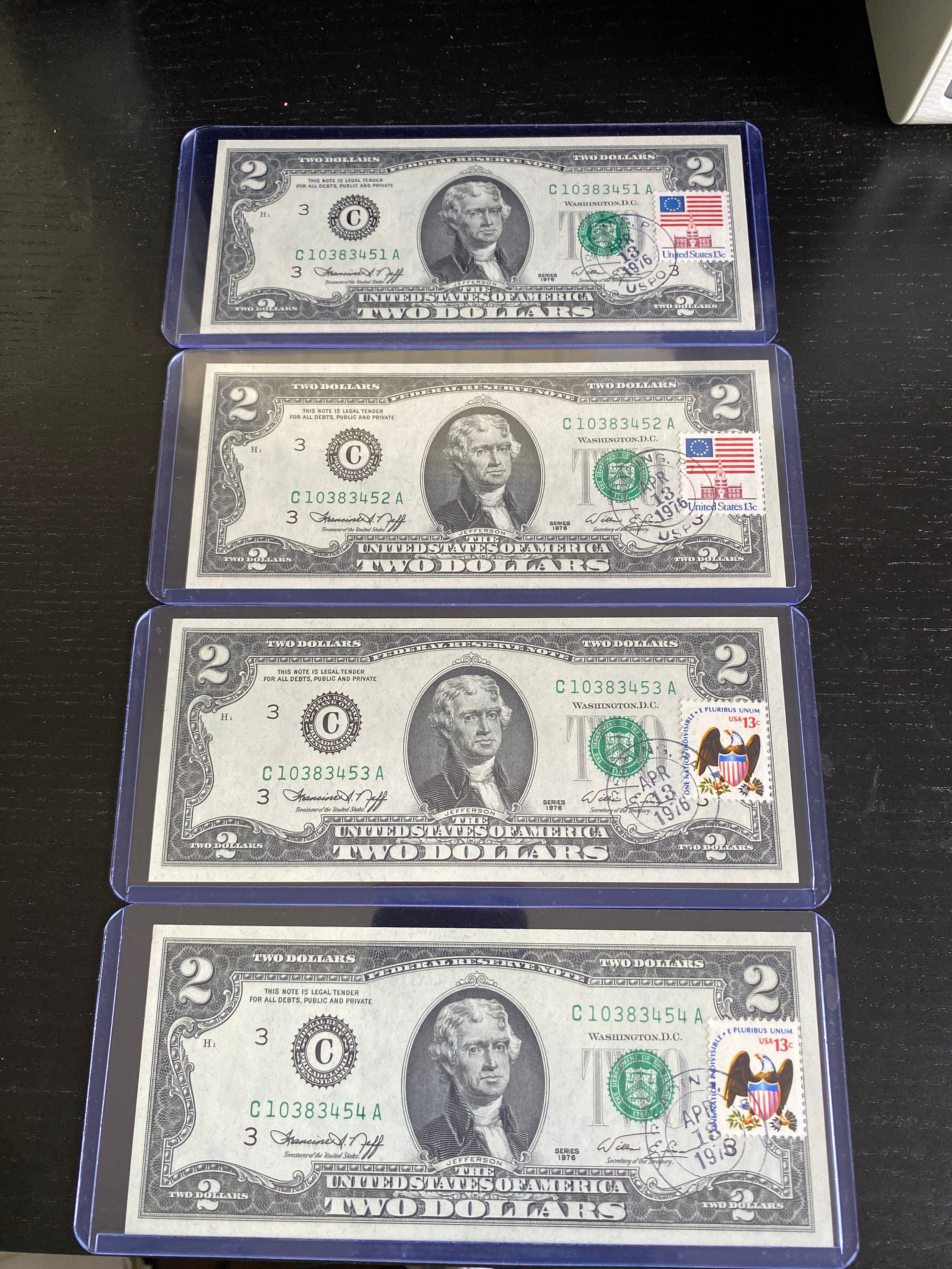 1976 2 Dollar Bill With Stamp - jm849z7