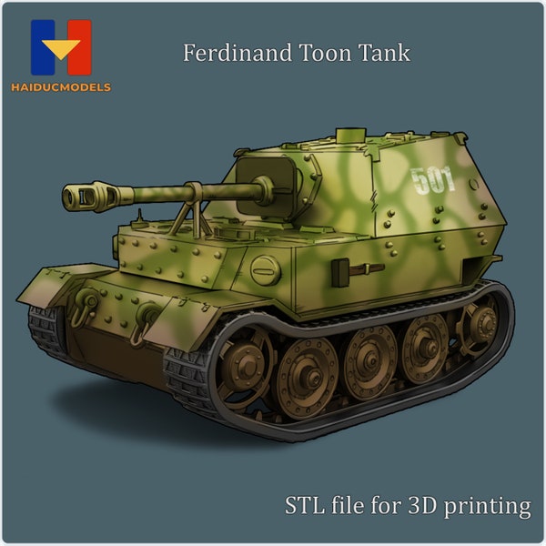 Ferdinand Toon Tank  3D print model STL