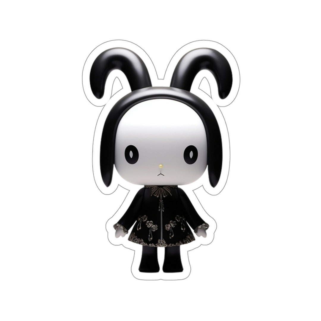 Kawaii Chibi Emo Gothic Bunny Sticker Cute Cartoon Animal - Etsy