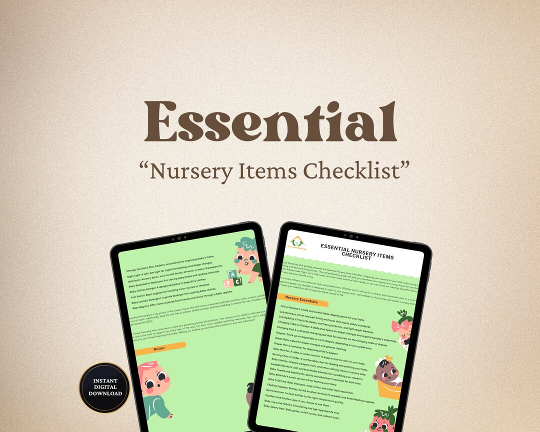 Baby Items Minimalist Checklist Essentials Nursery Items Etsy