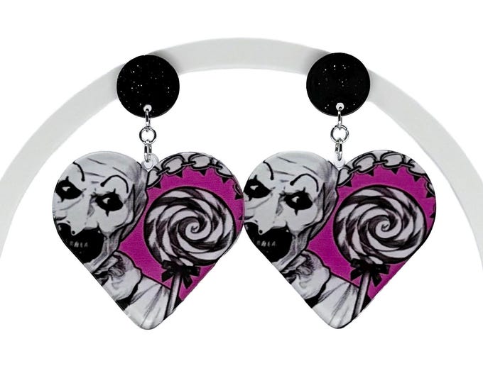 Killer Clown Earrings, Art Inspired, Horror Earrings