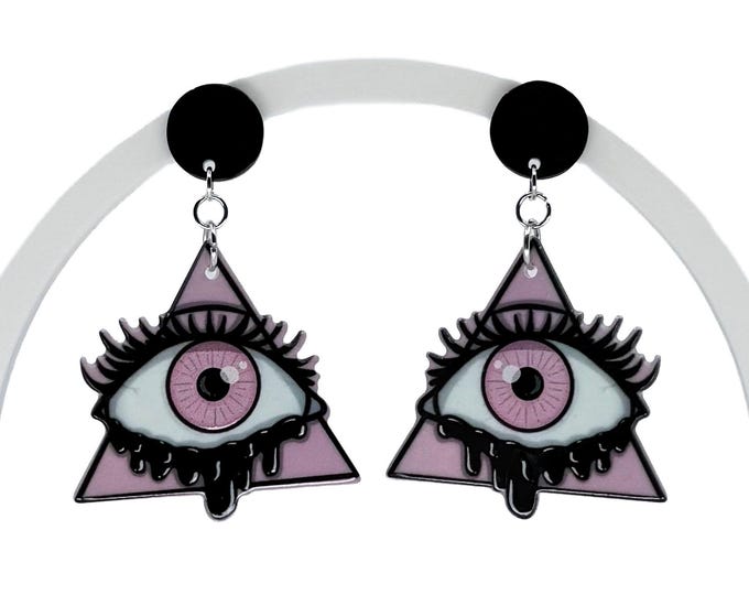 Pink Eyelash Earrings: Mascara Drip, Nickel-Free