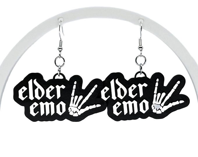 Elder emo earrings, it was never a phase, music lovers, stocking stuffer ideas