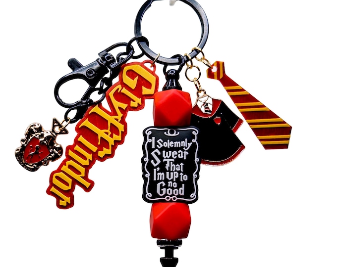 Featured listing image: Purse Charm, Keychain Bar, Beaded Bag Charm, Wizard Accessory, Team G.