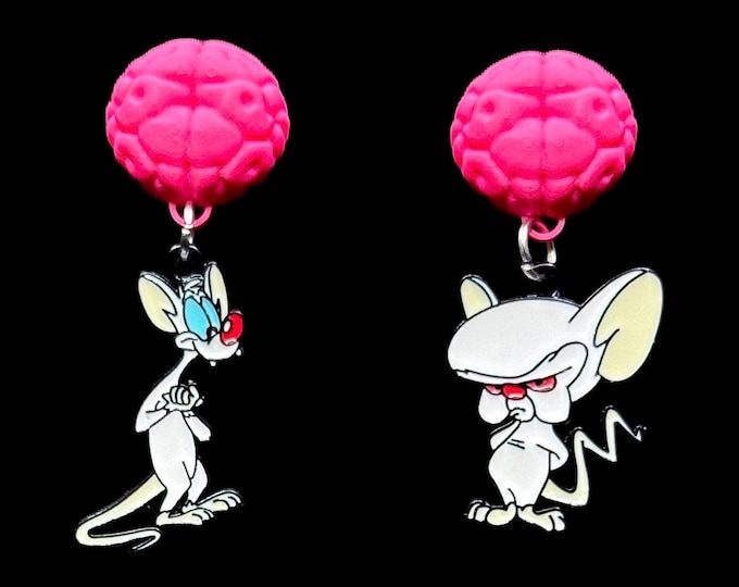 Mouse Inspired Earrings, Funky Earrings, Cartoon TV Show, Lab Mice, World Domination