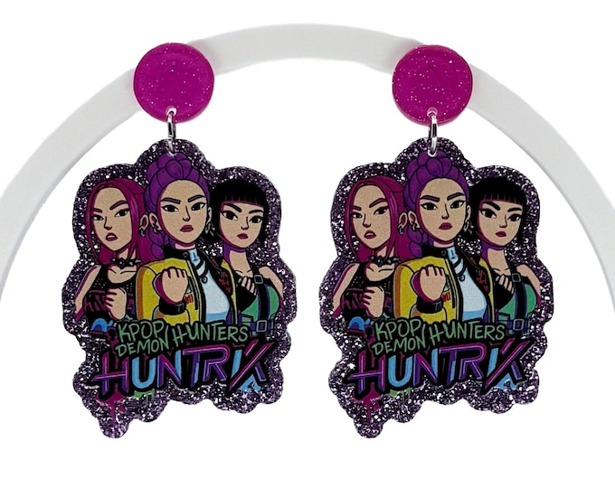 K-pop inspired earrings, animated characters, cartoon character earrings, anime