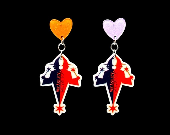 Wizard Inspired Earrings, Twin Brothers, Theme Park Earrings