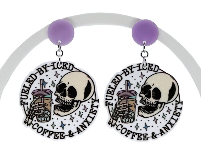 Iced Coffee & Anxiety Earrings: Funky Mental Health Accessory