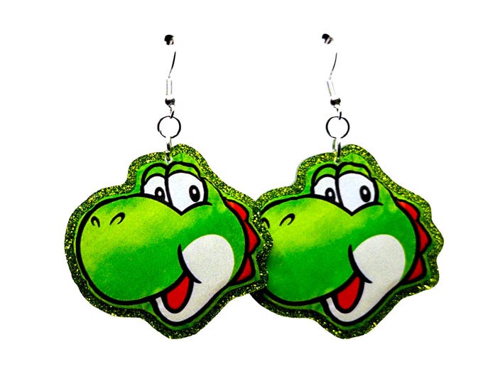Retro Gamer Dino Earrings, 90s Nostalgia, Nickel-Free