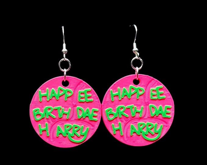 Birthday Cake Earrings: 3D Printed Birthday Charms