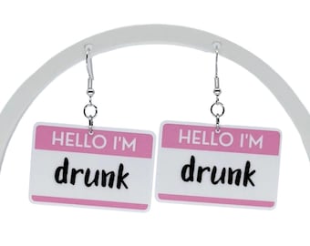 Drunk Earrings: Funny Bar Crawl Party Earrings