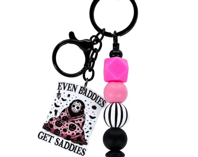 Baddie Horror Beaded Bag Charm: Creepy-Cute Keychain