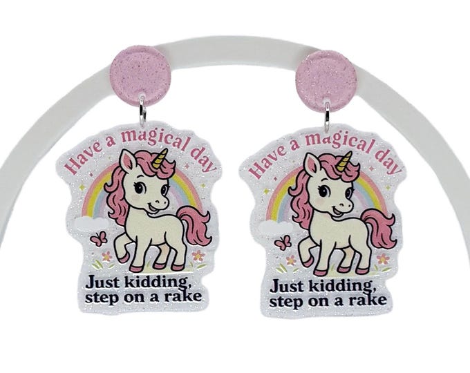 Unicorn Earrings, Funny Earrings, Magical